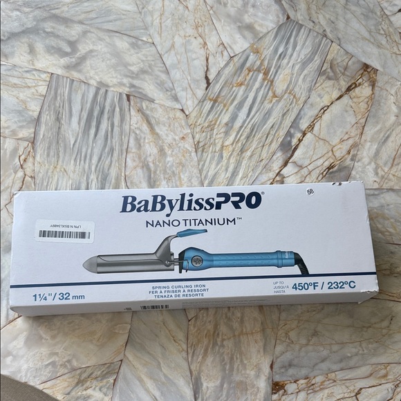 BaByliss Nano Titanium Curling Wand in Blue and Silver - Picture 1 of 4